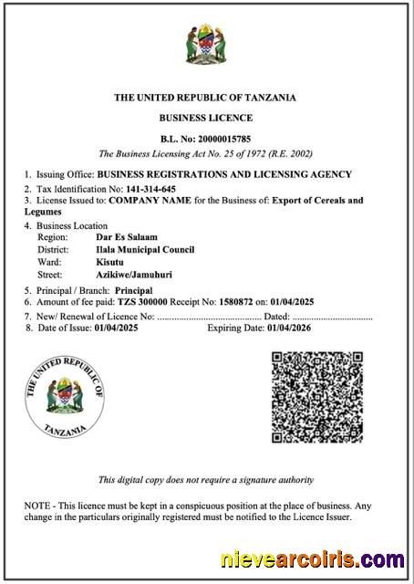Tanzania business licence